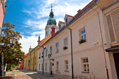 Town of Karlovac church and architecture view