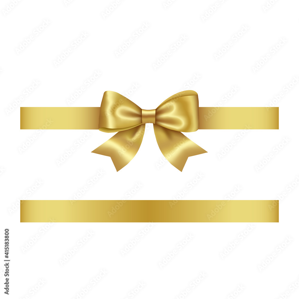 Fototapeta premium gold ribbon with bow