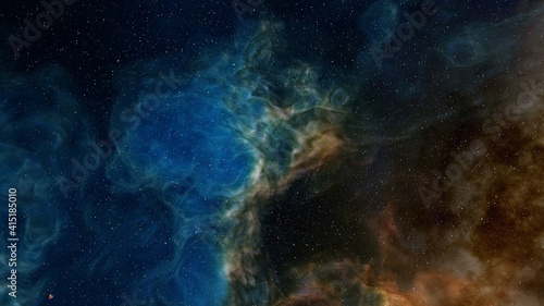Fototapeta Naklejka Na Ścianę i Meble -  Planetary nebula in deep space. Abstract colorful background