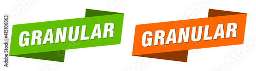 granular banner. granular ribbon label sign set