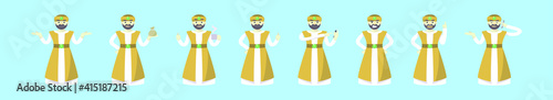 set of king or sultan cartoon icon design template with various models. vector illustration isolated on blue background