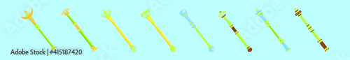 set of sceptre cartoon icon design template with various models. vector illustration isolated on blue background