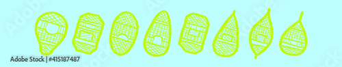 set of snow shoes cartoon icon design template with various models. vector illustration isolated on blue background