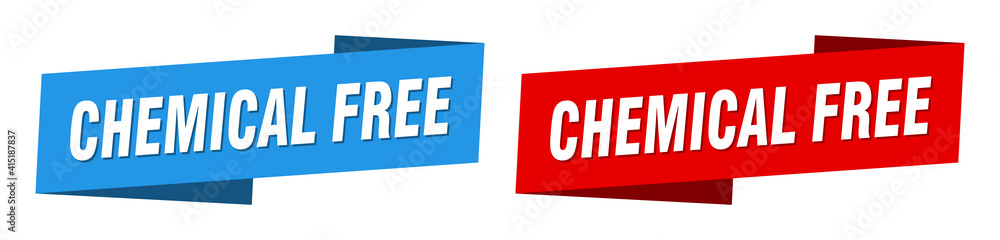 chemical free banner. chemical free ribbon label sign set chemical free banner. chemical free ribbon label sign set