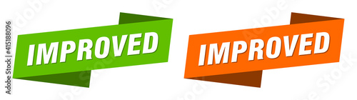 improved banner. improved ribbon label sign set