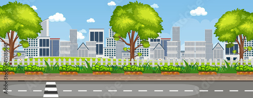 Outdoor landscape with urban view