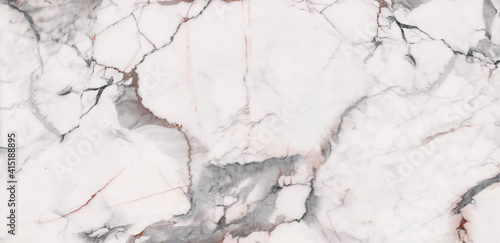 Carrara white marble, white marble texture background, calacatta Agate ripple pattern glossy marble with grey-red streaks, thassos statuario tile, classic Italian bianco marble stone. © Nicolas Parto