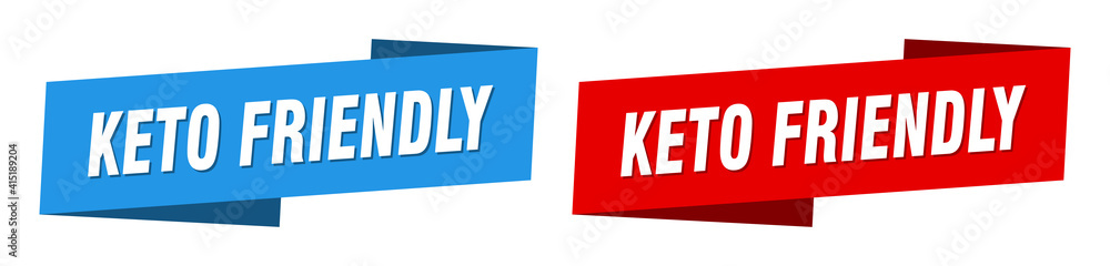keto friendly banner. keto friendly ribbon label sign set keto friendly banner. keto friendly ribbon label sign set