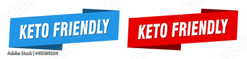 keto friendly banner. keto friendly ribbon label sign set