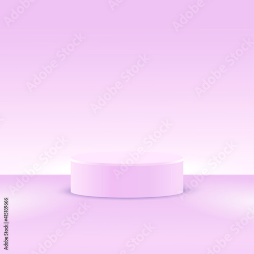A podium stage or platform for a minimal pastel lilac background. Vector round stand for studio 3d render, clean mockup