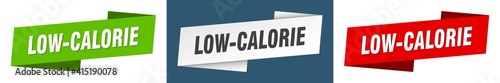 low-calorie banner. low-calorie ribbon label sign set