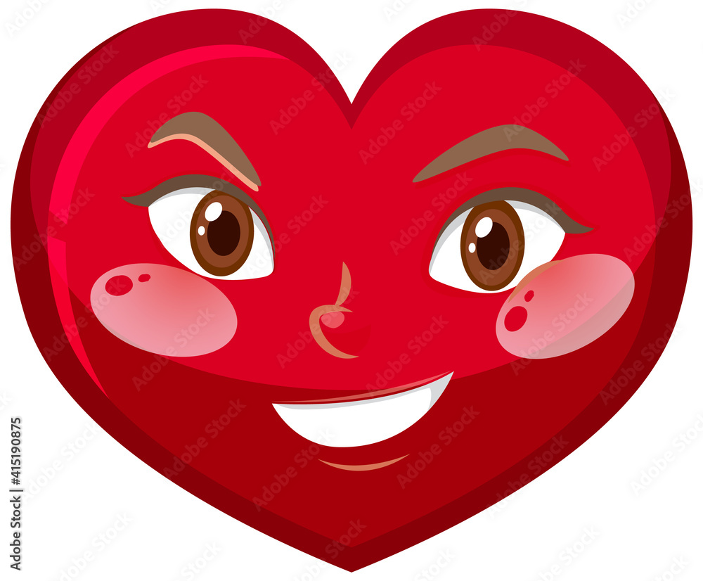 Obraz premium Heart cartoon character with facial expression