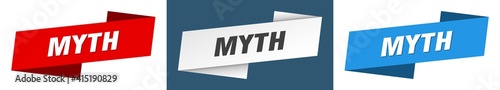 myth banner. myth ribbon label sign set