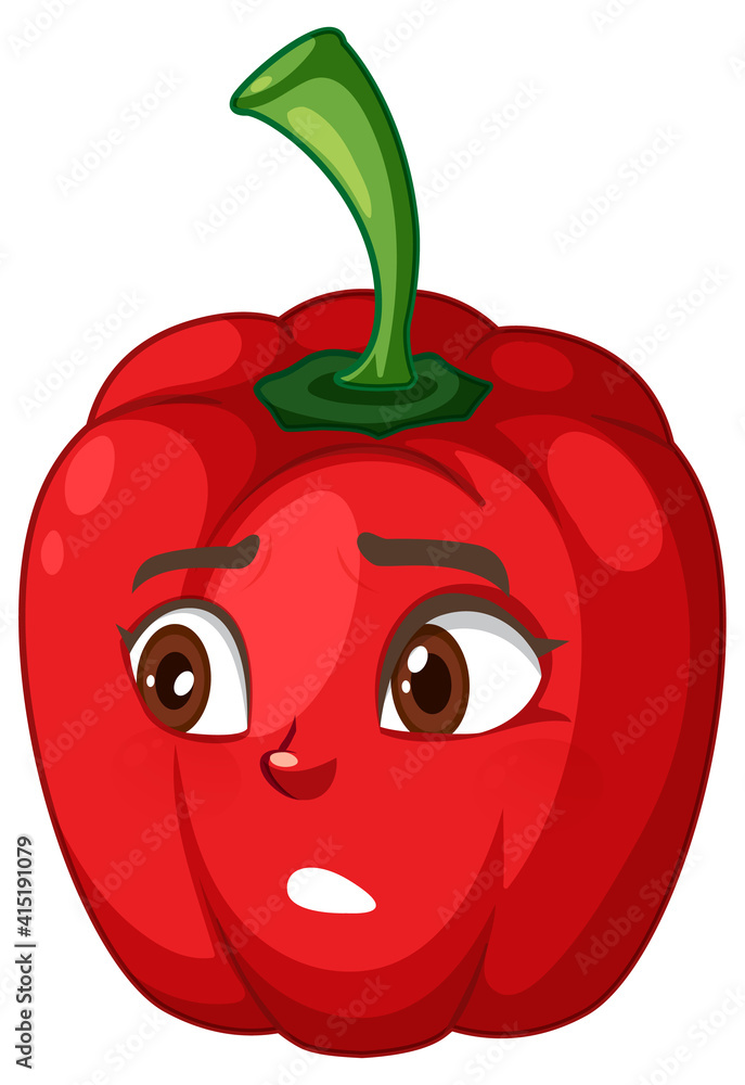 Capsicum cartoon character with facial expression