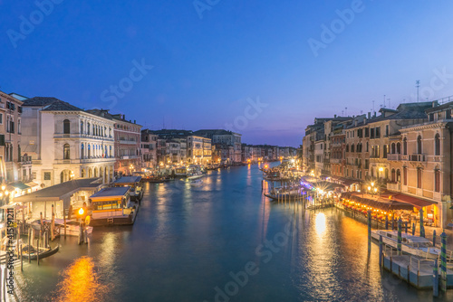 Italy, Venice. Grand Canal at Twilight from Rialto Bridge © Danita Delimont