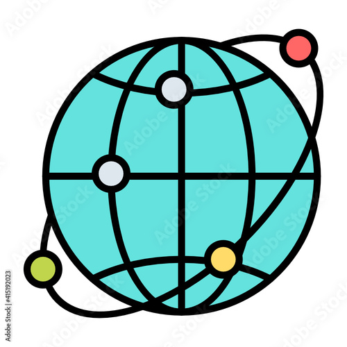 Connected devices and appliances using 5g Network Concept Vector color line Icon Design, Internet of things symbol on white background, IoT and automation stock illustration