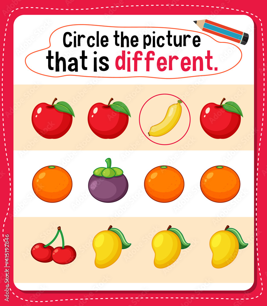 Circle the picture that is different activity for kids