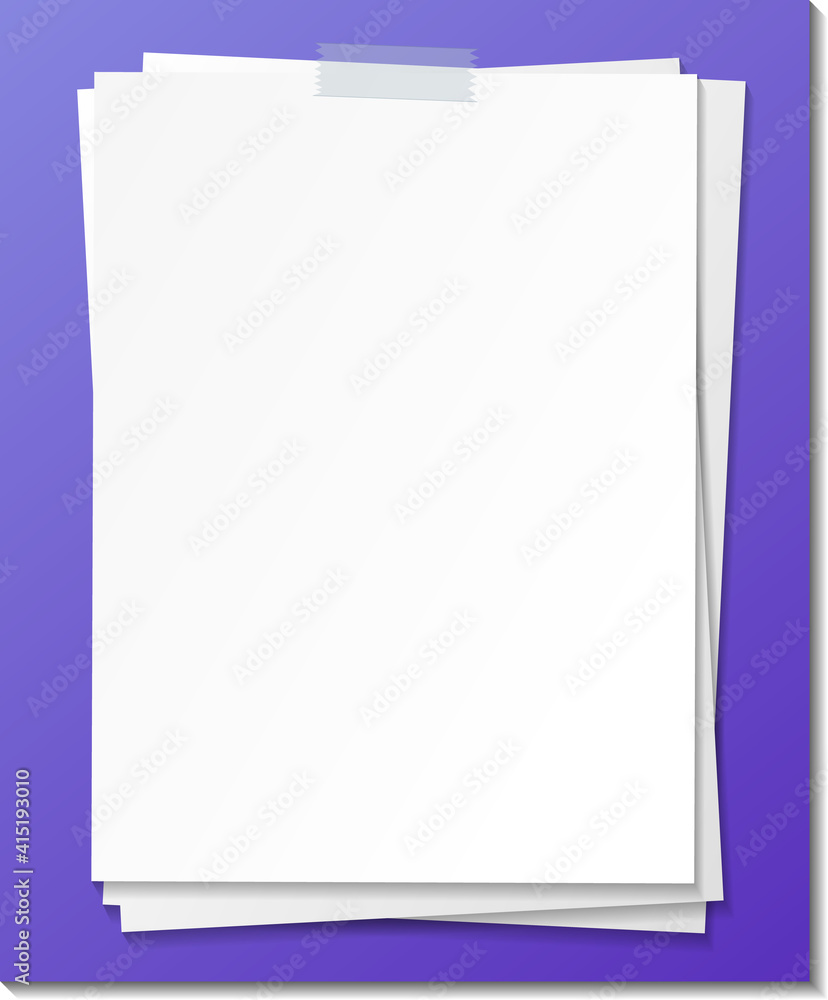 Empty paper note template stick with tape Empty paper note template stick with tape