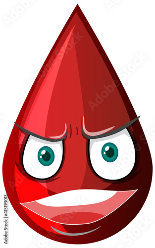 Red blood drop with facial expression