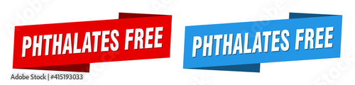 phthalates free banner. phthalates free ribbon label sign set