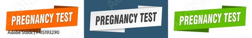 pregnancy test banner. pregnancy test ribbon label sign set