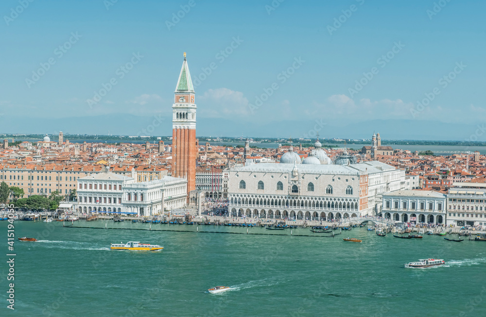 Fototapeta premium Italy, Venice. Waterfront from San Giorgio Bell tower