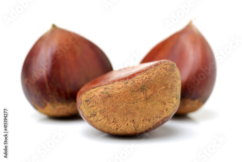 Sweet chestnut on white background