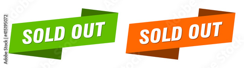 sold out banner. sold out ribbon label sign set
