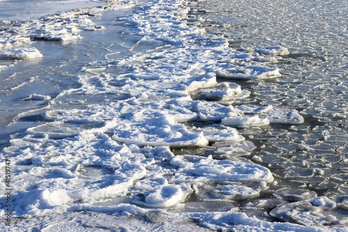 Ice on the sea. Background. photo