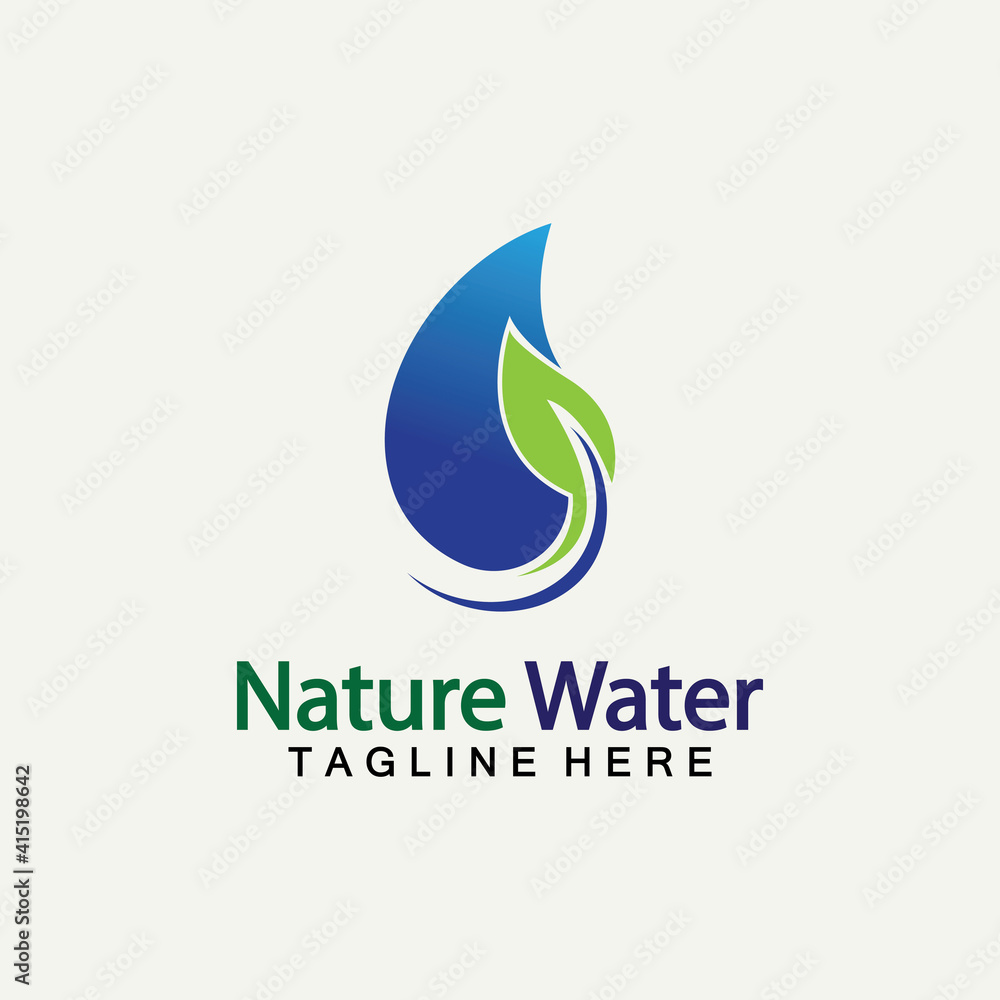 Nature Water logo vector icon illustration design template.Ecology logo.Water Drop Leaf Logo.Water Drop Design Template vector illustration Nature Water logo vector icon illustration design template.Ecology logo.Water Drop Leaf Logo.Water Drop Design Template vector illustration