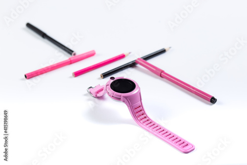 children's smart watch with markers and pencils