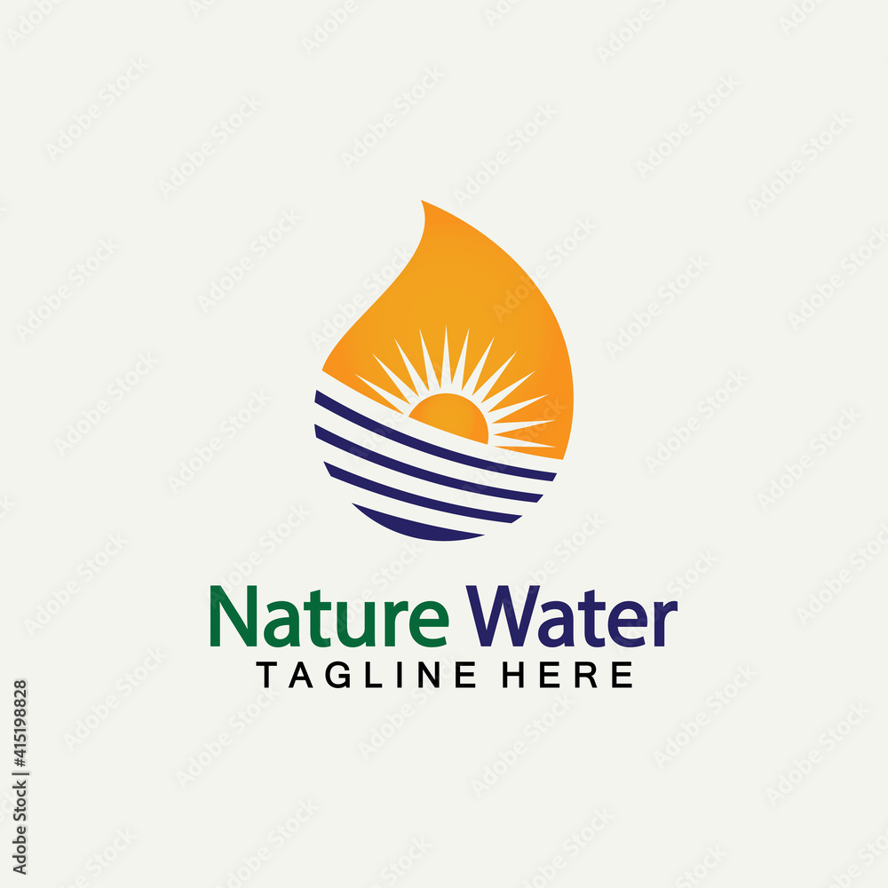 Nature Water logo vector icon illustration design  template.Ecology logo.Water Drop Leaf Logo.Water Drop Design Template vector illustration