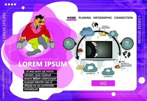Business concept for internet banners, social media banners, headers of websites, vector illustration 