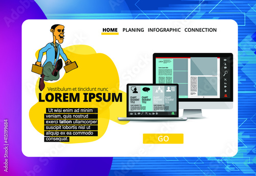 Business concept for internet banners, social media banners, headers of websites, vector illustration 