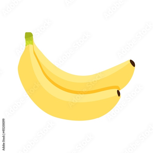 A couple of ripe bananas in a peel. Realistic vector illustration isolated on white background. Banana icon