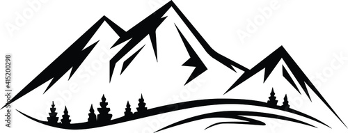 Mount everest Black logo vector