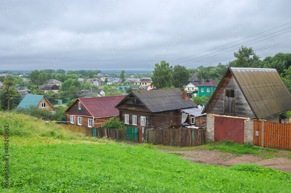 Houses in the city of Pereslavl-Zalessky, Yaroslavl region. The Golden Ring of Russia