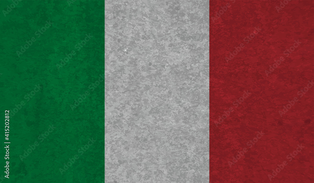 Italy, italian flag on concrete textured background Italy, italian flag on concrete textured background