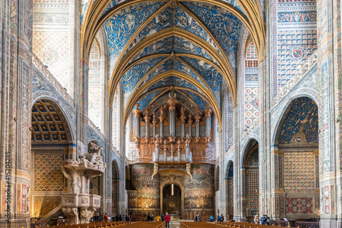 Obraz na płótnie The interior of Sainte cecile cathedral of city of Albi in France