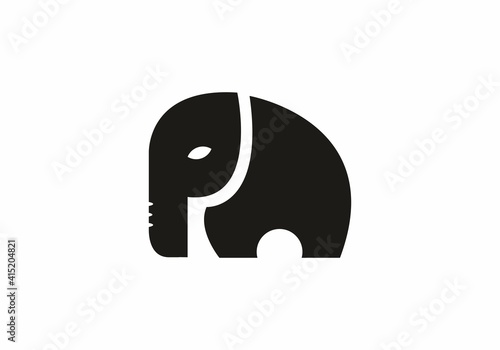 Black unique shape of elephant