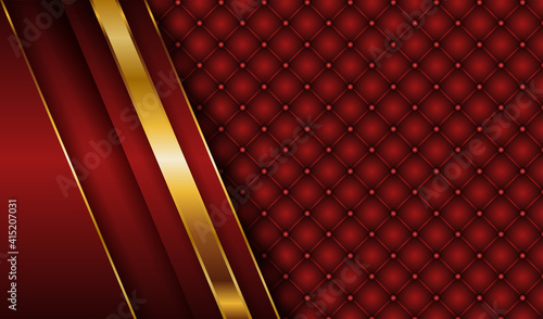 Dark red and gold abstract background luxury light golden line template premium design . Elegant shape paper element decoration illustration for cover magazine , poster , flyer , invitation