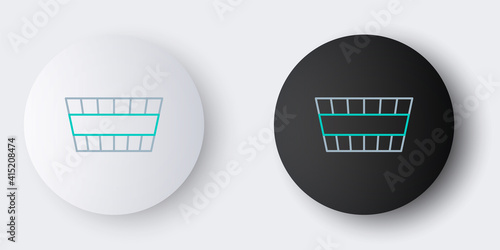 Line Sauna bucket icon isolated on grey background. Colorful outline concept. Vector.