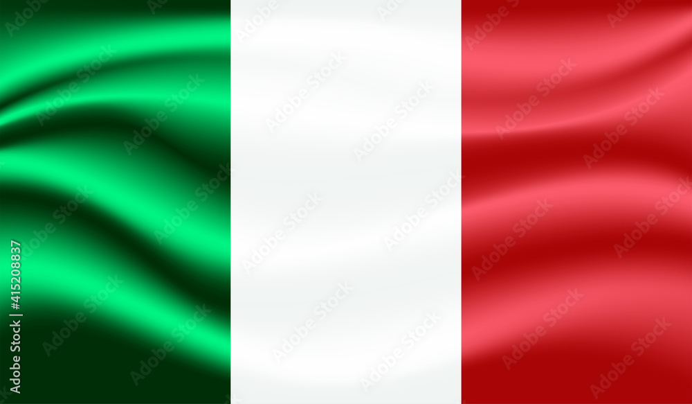 Italy, italian flag on concrete textured background