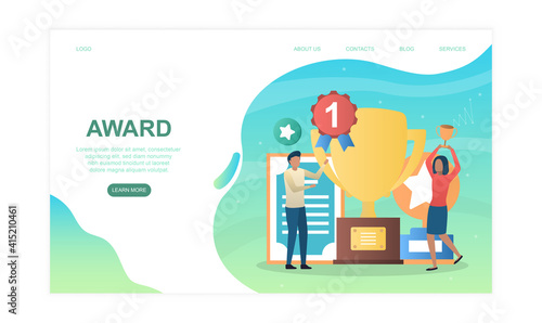 Award abstract concept. Flat cartoon vector illustration. Website, web page, landing page template
