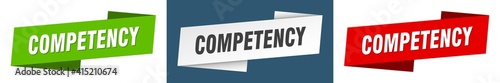 competency banner. competency ribbon label sign set