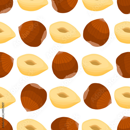 Illustration on theme big pattern identical types hazelnut