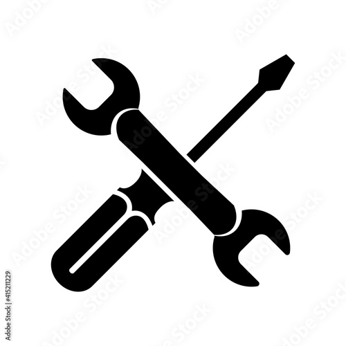 Tools wrench and screwdriver icon vector