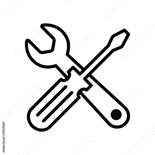 Tools wrench and screwdriver icon vector