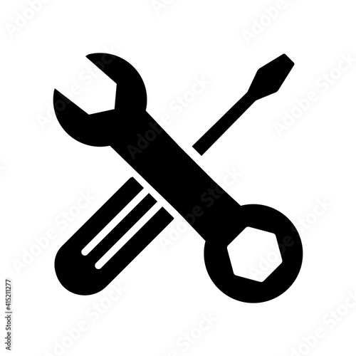 Tools wrench and screwdriver icon vector
