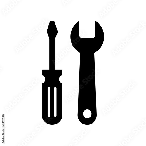 Tools wrench and screwdriver icon vector